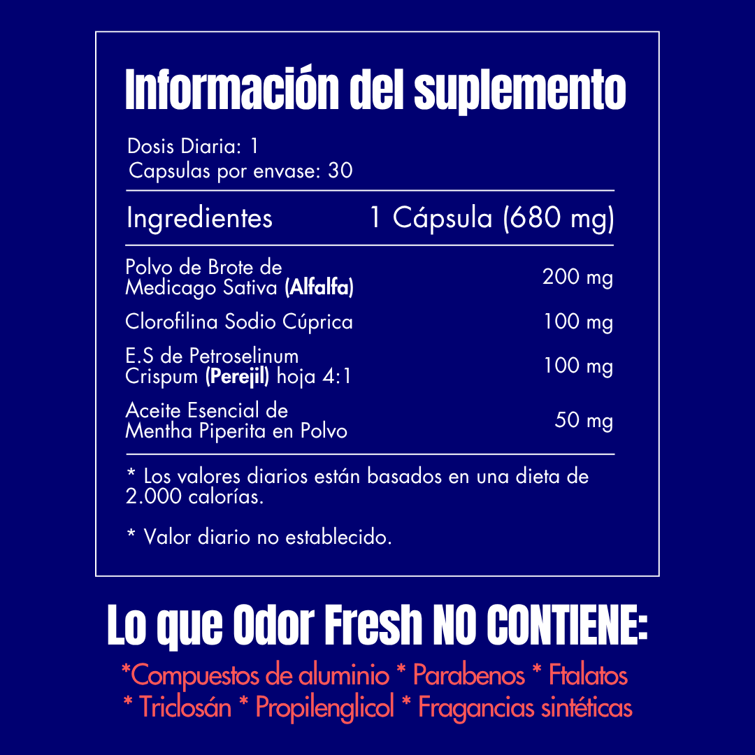 Suplemento para el mal olor urinario por incontinencia